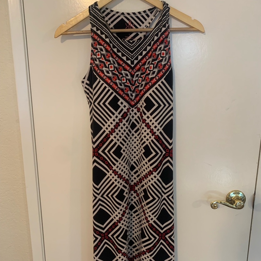 Krimson Klover Black and Red Patterned Midi Dress Size S